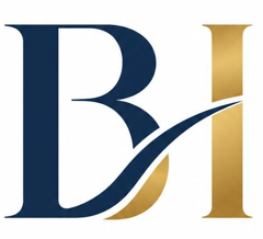 Original BH monogram in navy and gold